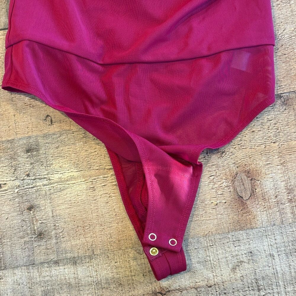 Michael Costello Red One-Shoulder Bodysuit - Picture 7 of 8